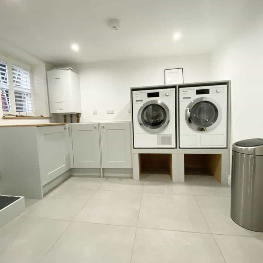 Laundry basement storage