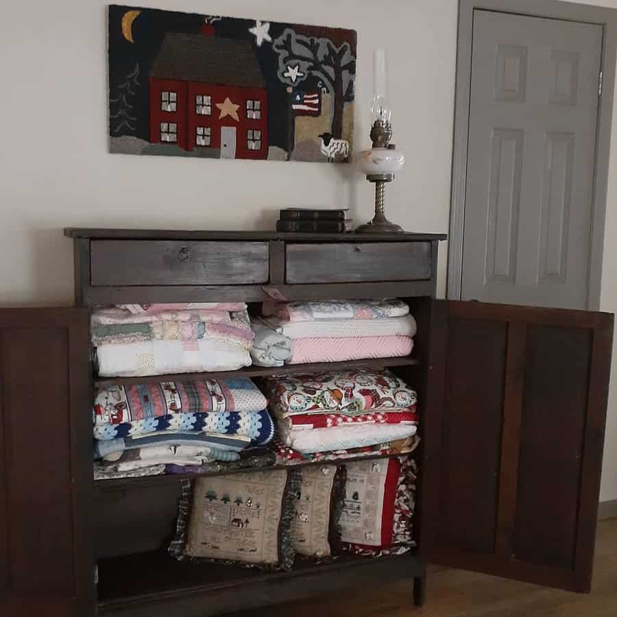 Cabinet Blanket Storage Ideas finally a farmgirl 1