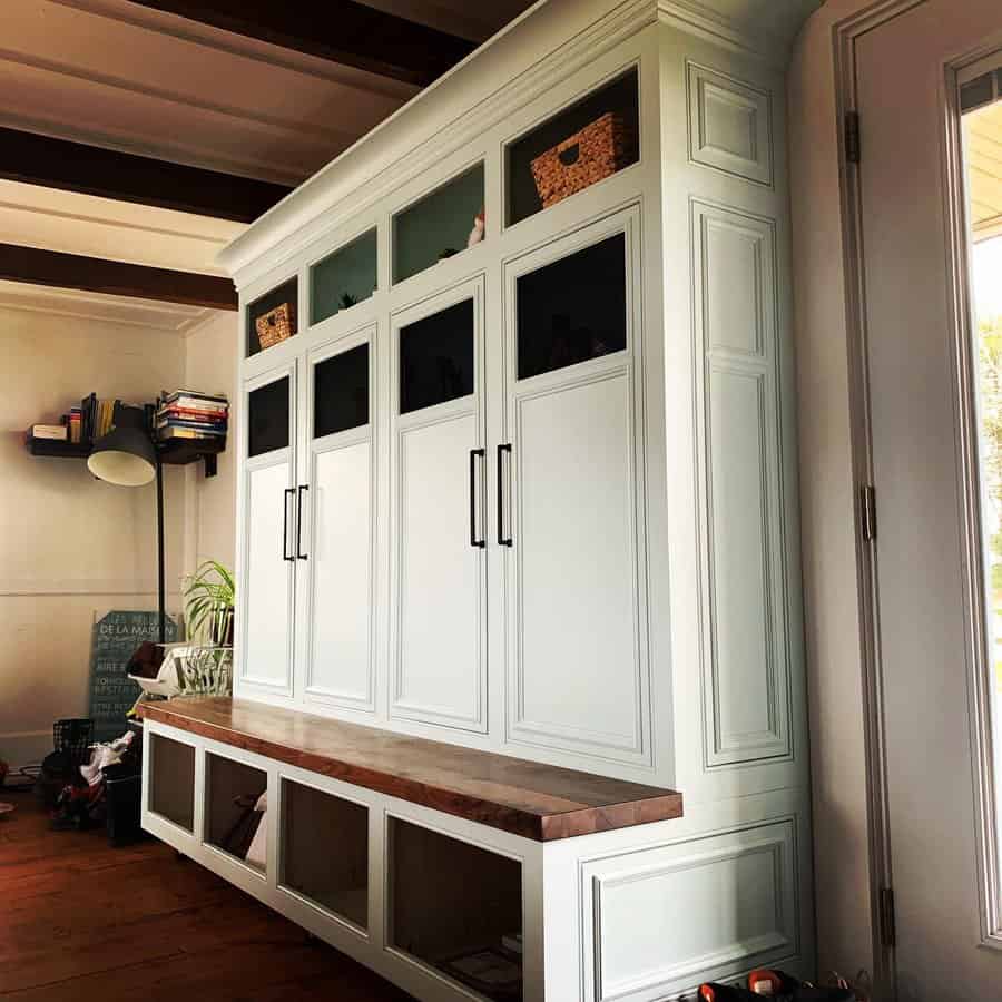 Repurposed mudroom cabinet