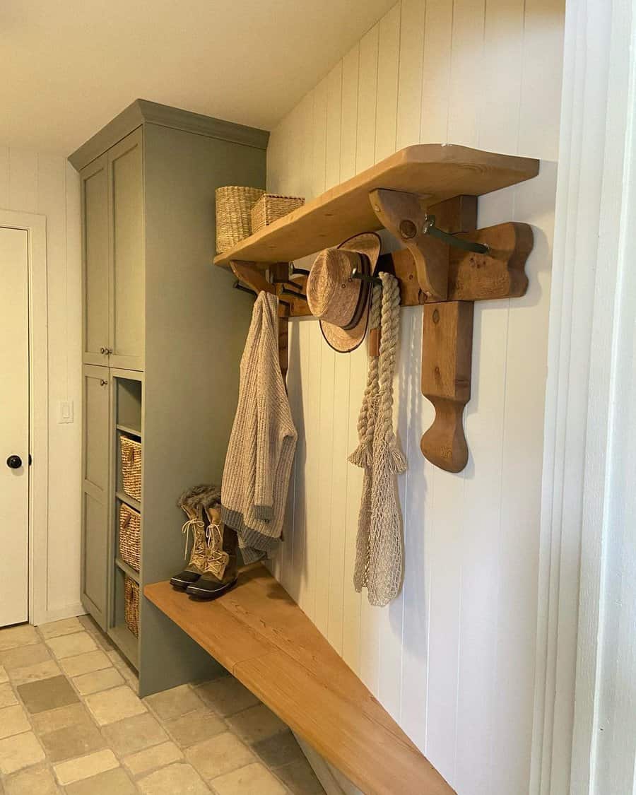 Repurposed mudroom cabinet