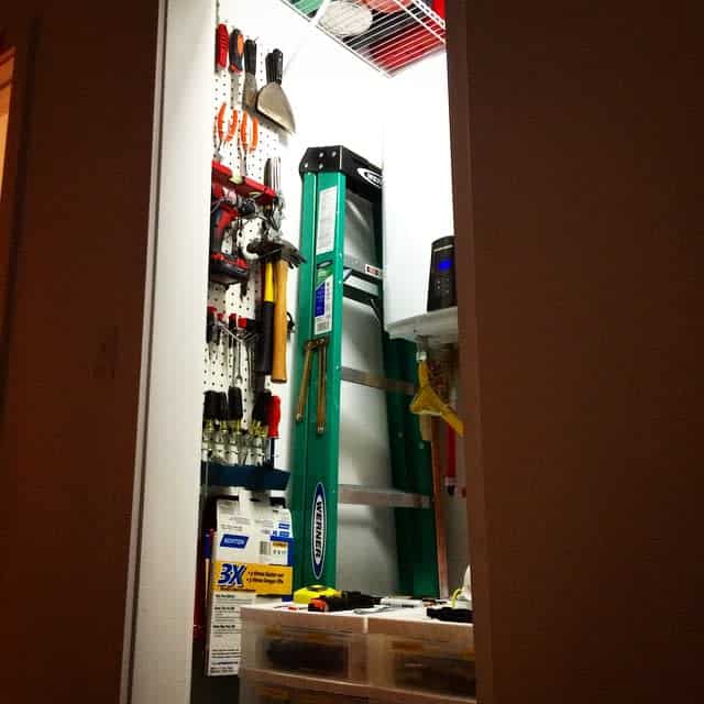 Closet tool storage