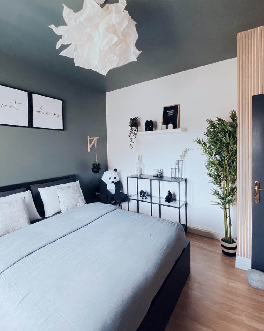 Neutral grey bedroom paint