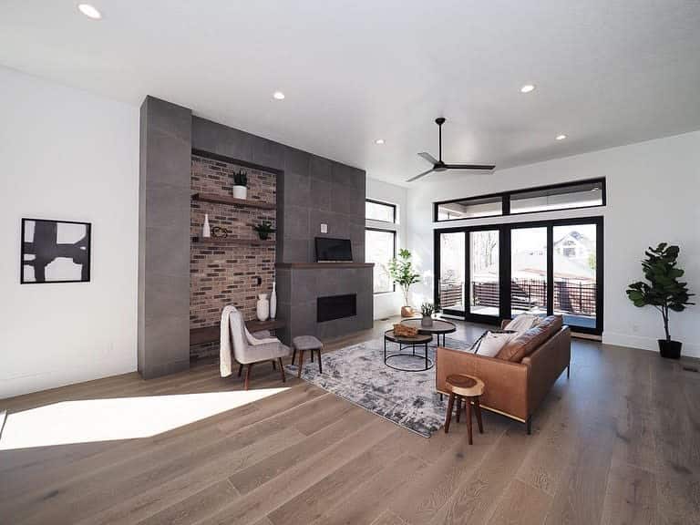 Modern living room with area rug