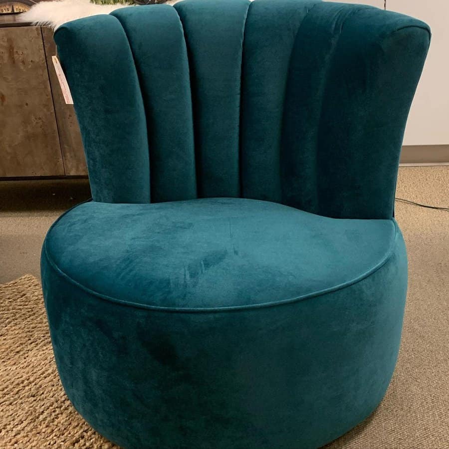 Blue velvet chair