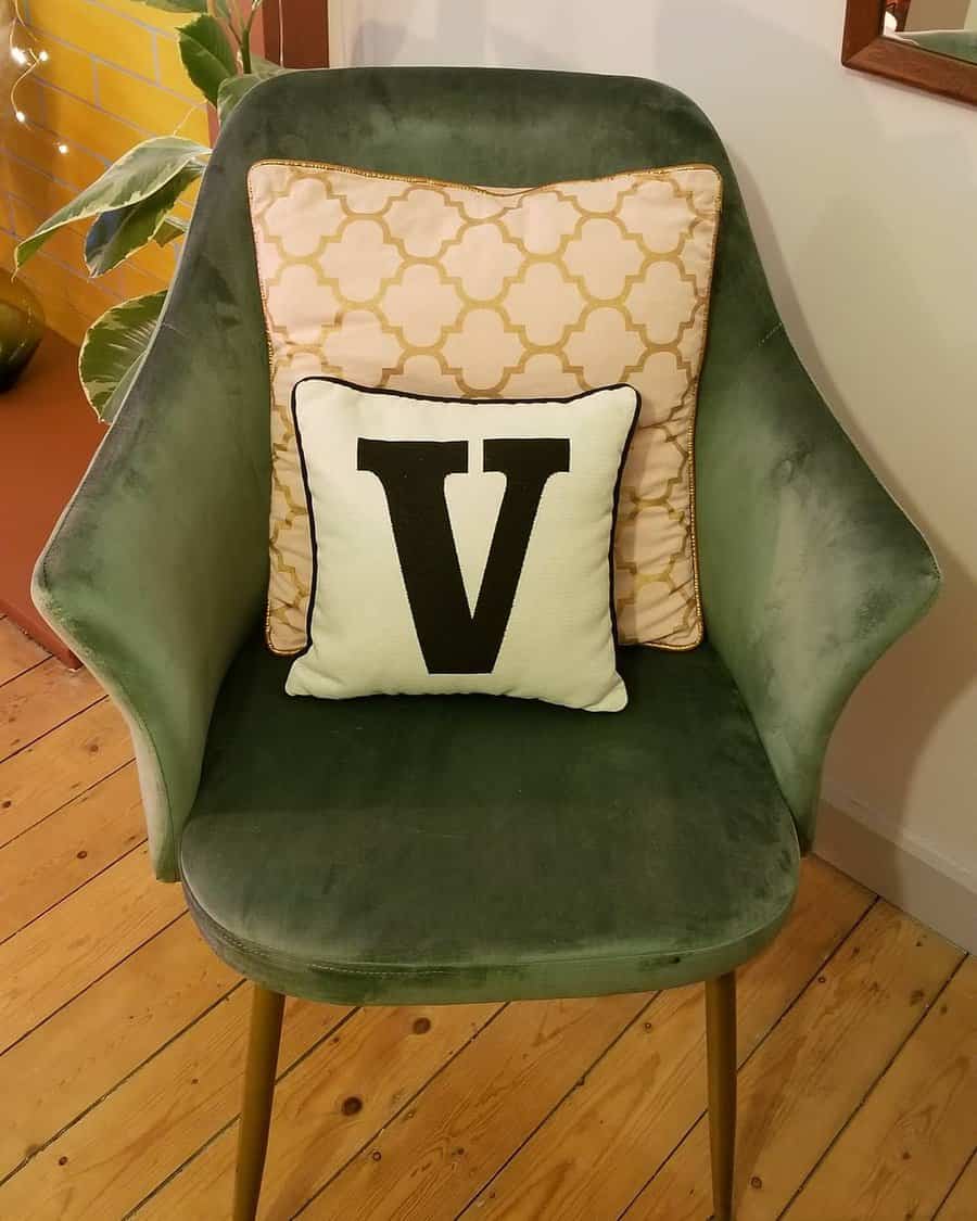 Green velvet chair