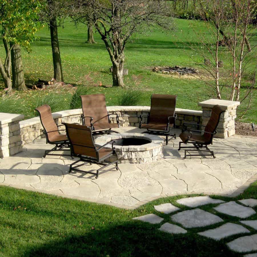 patio with traditional firepit