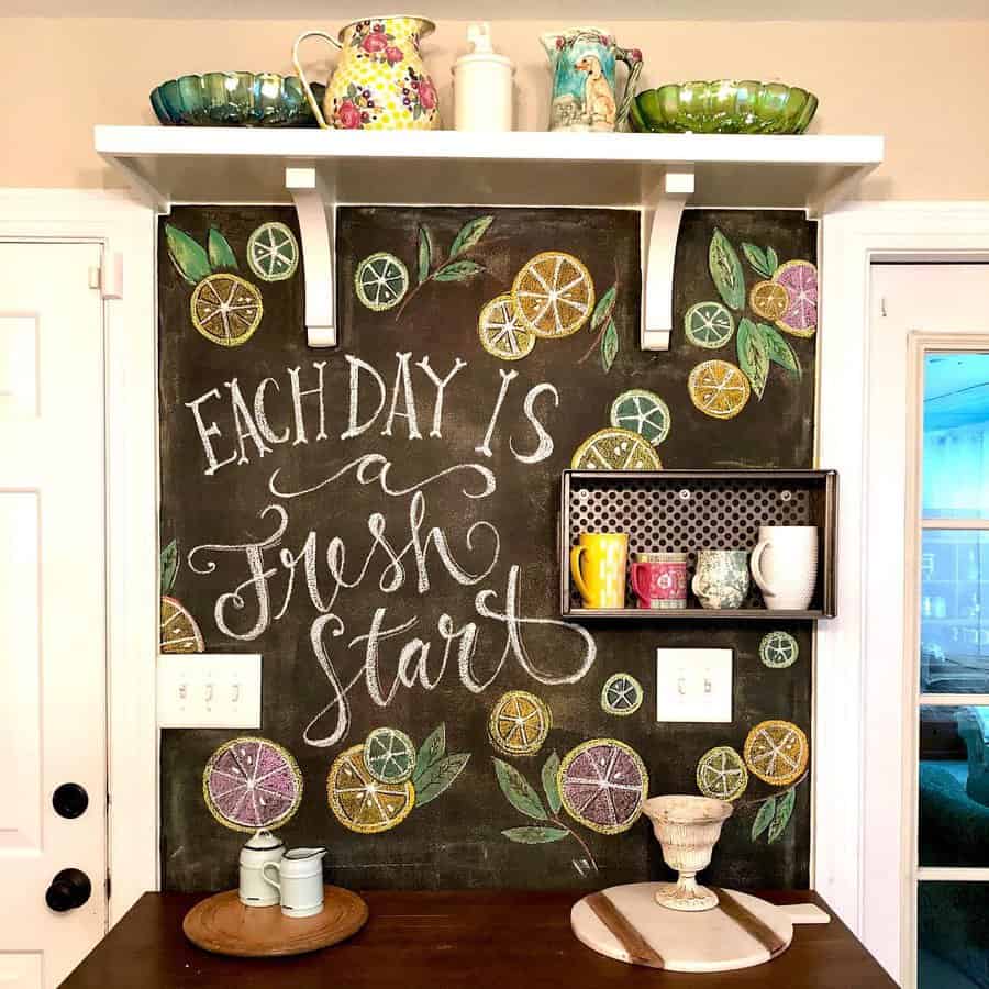 Chalkboard kitchen backsplash 