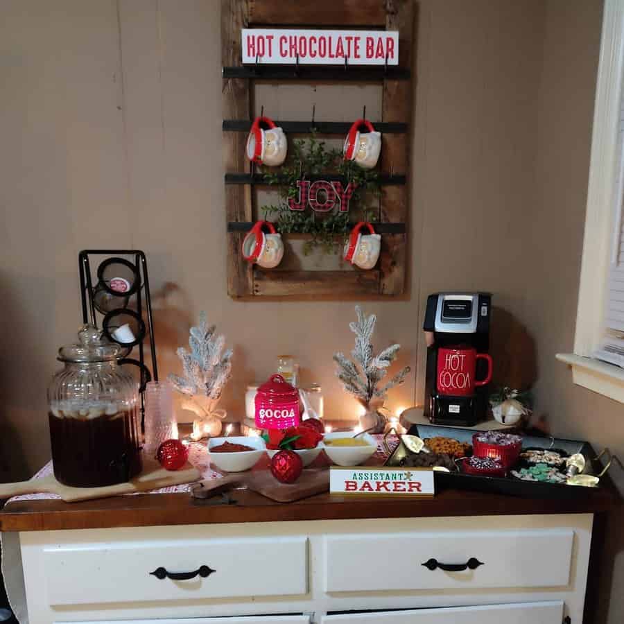 Holiday coffee bar set up