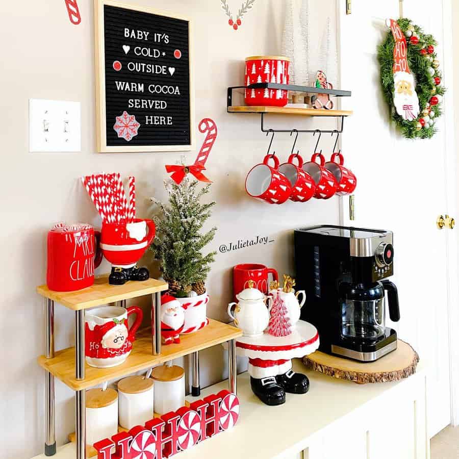 Holiday coffee bar set up