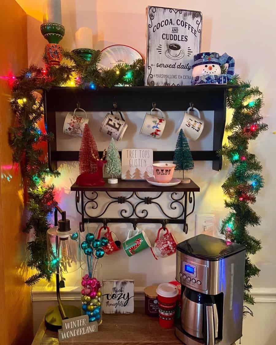 Holiday coffee bar set up