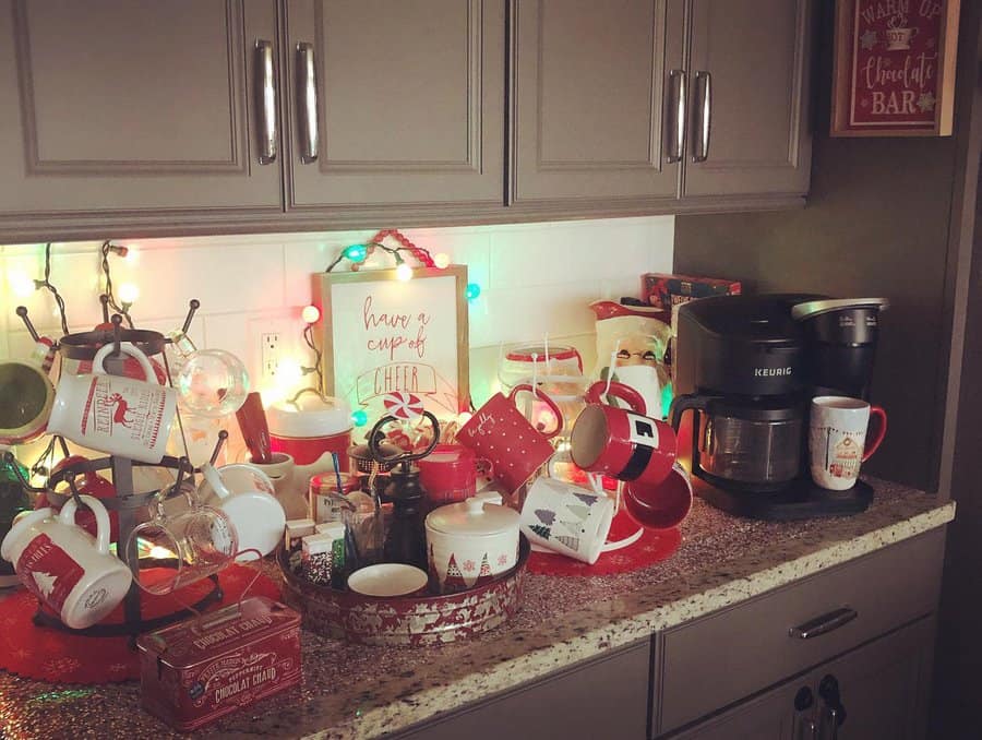 Holiday coffee bar set up