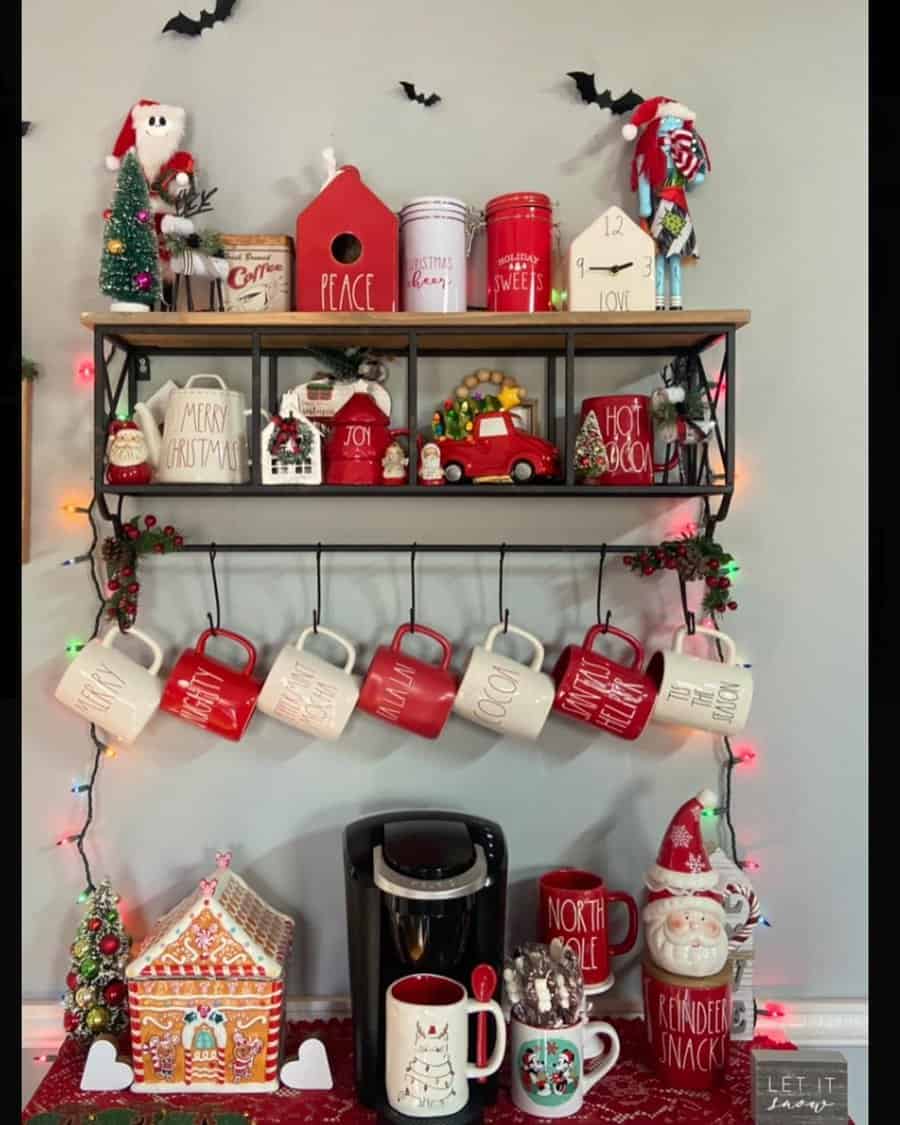 Holiday coffee bar set up