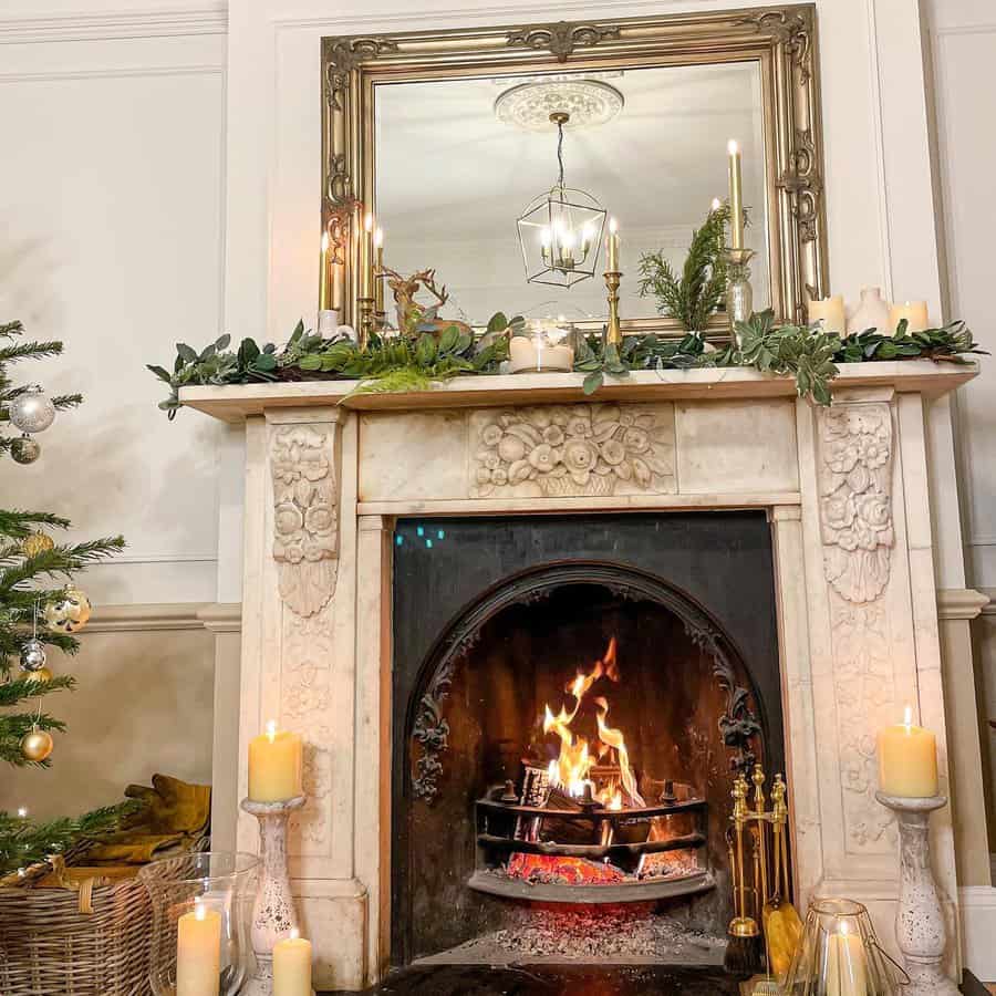 traditional fireplace with mantelpiece