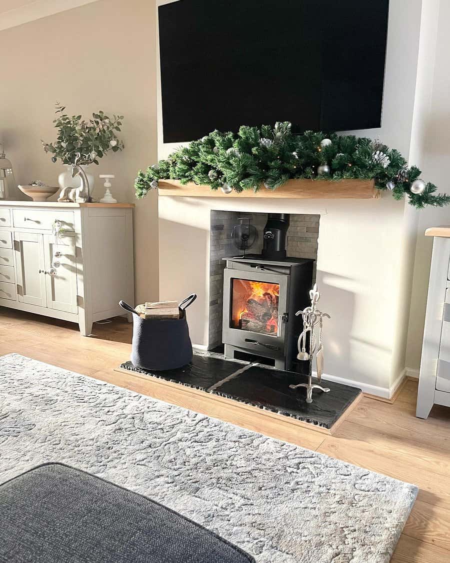 fireplace with mantelpiece decor