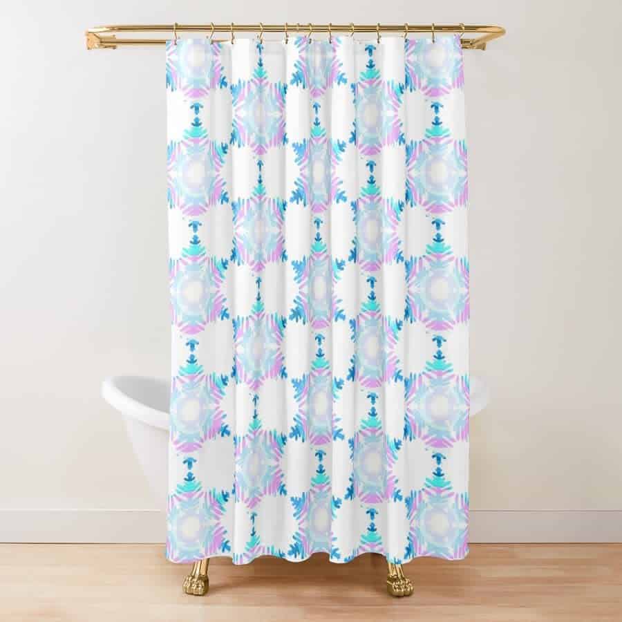 Snowflake shower curtain