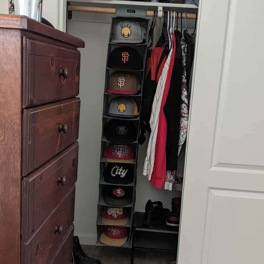 Collapsible tiered closet hat organizer