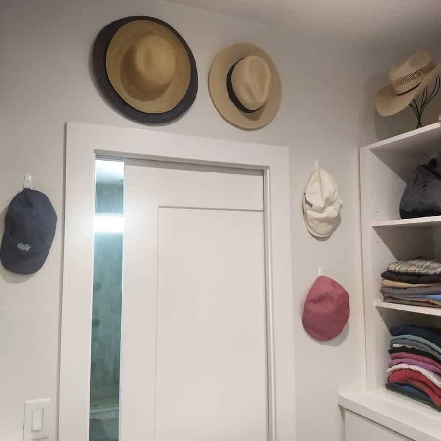 Wall mounted hat hooks