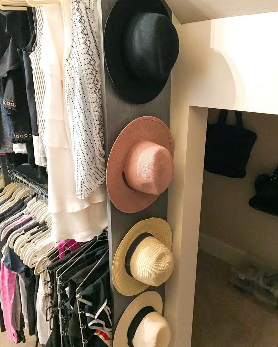 Wall mounted hat hooks