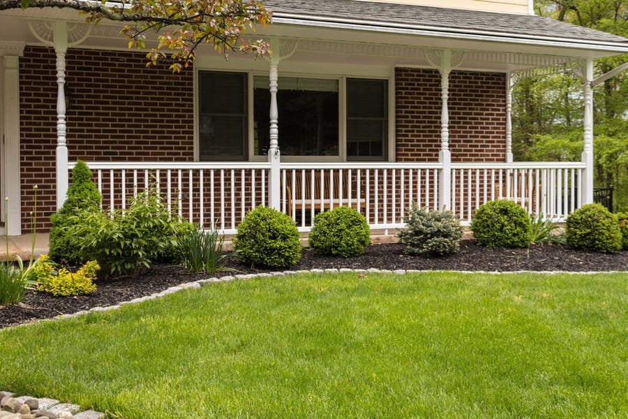 Colonial house front porch