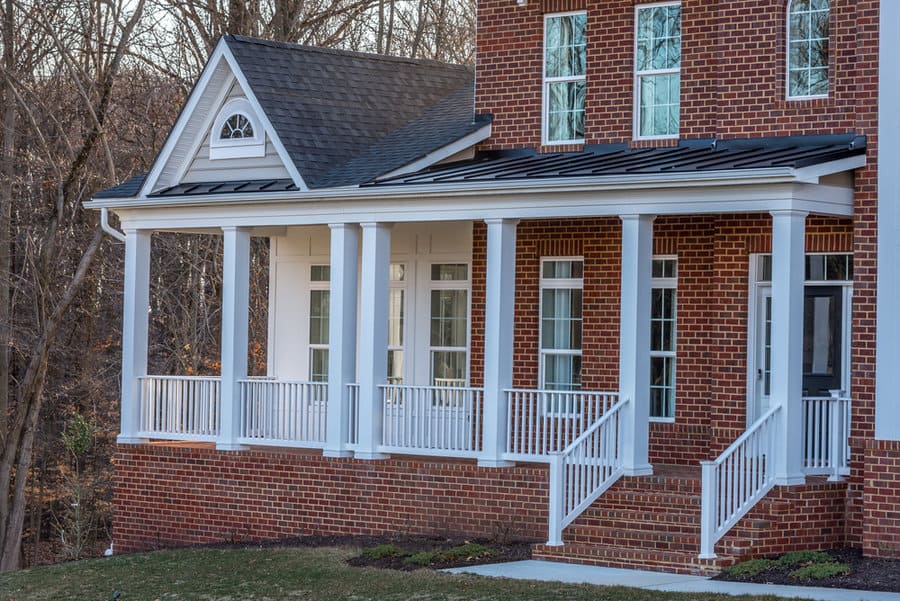 Colonial house front porch