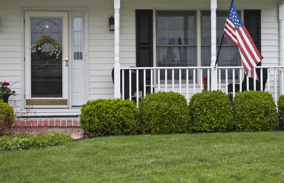 Colonial house front porch