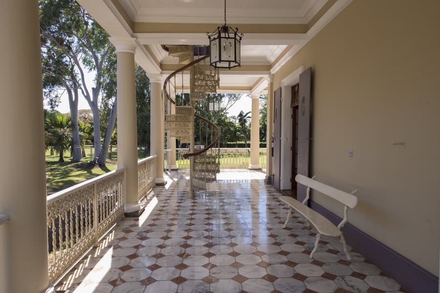 Colonial house front porch