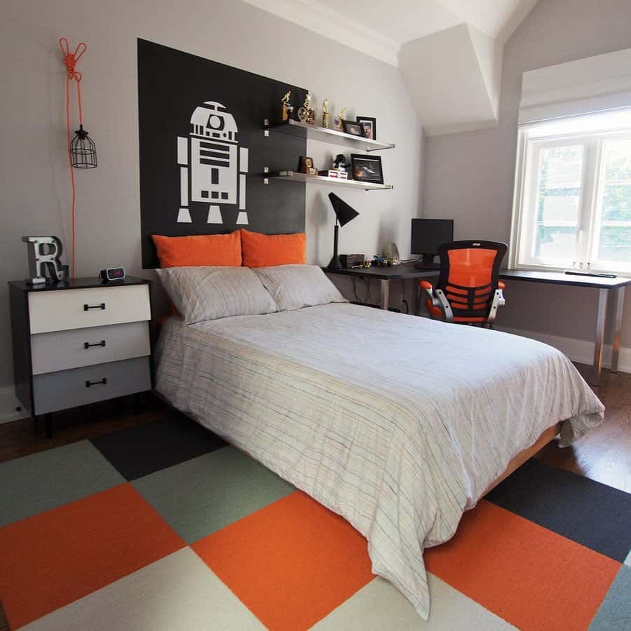 color block teenage bedroom
