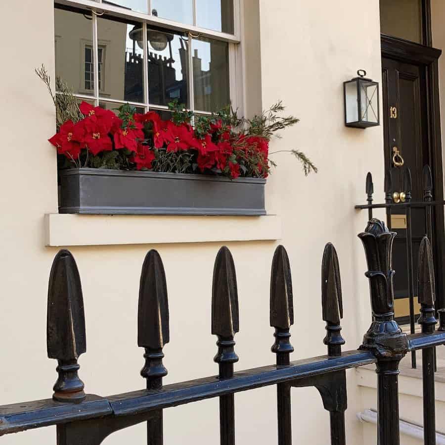 Red window box arrangement