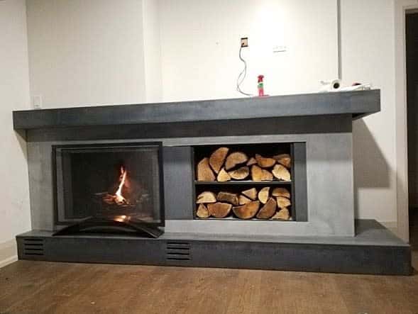 concrete fireplace hearth