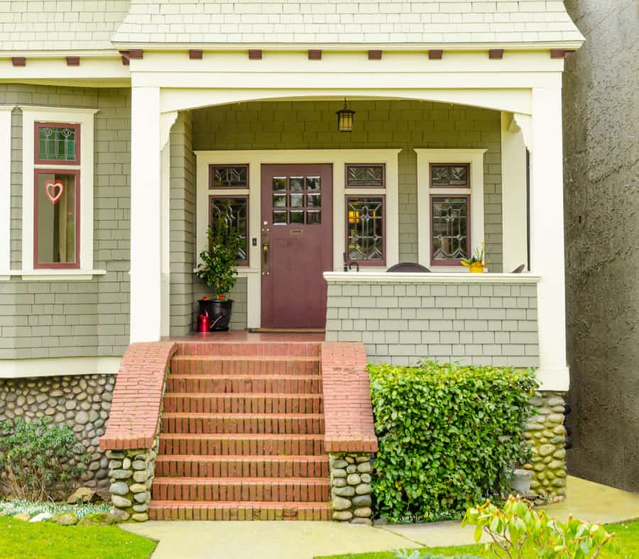 Brick stone porch railing