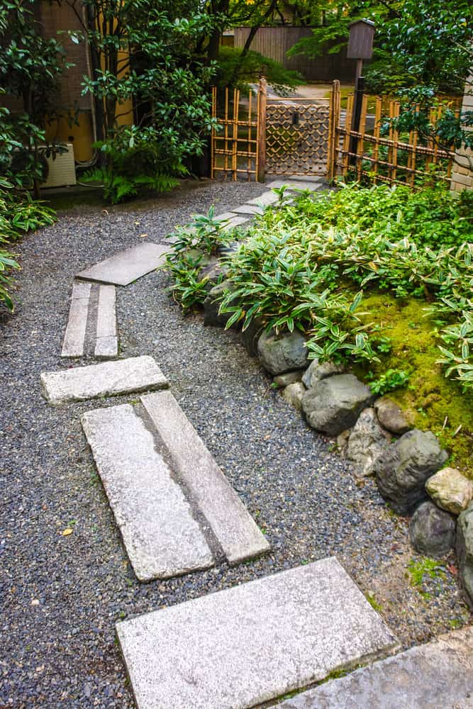 Pavers on pebbles