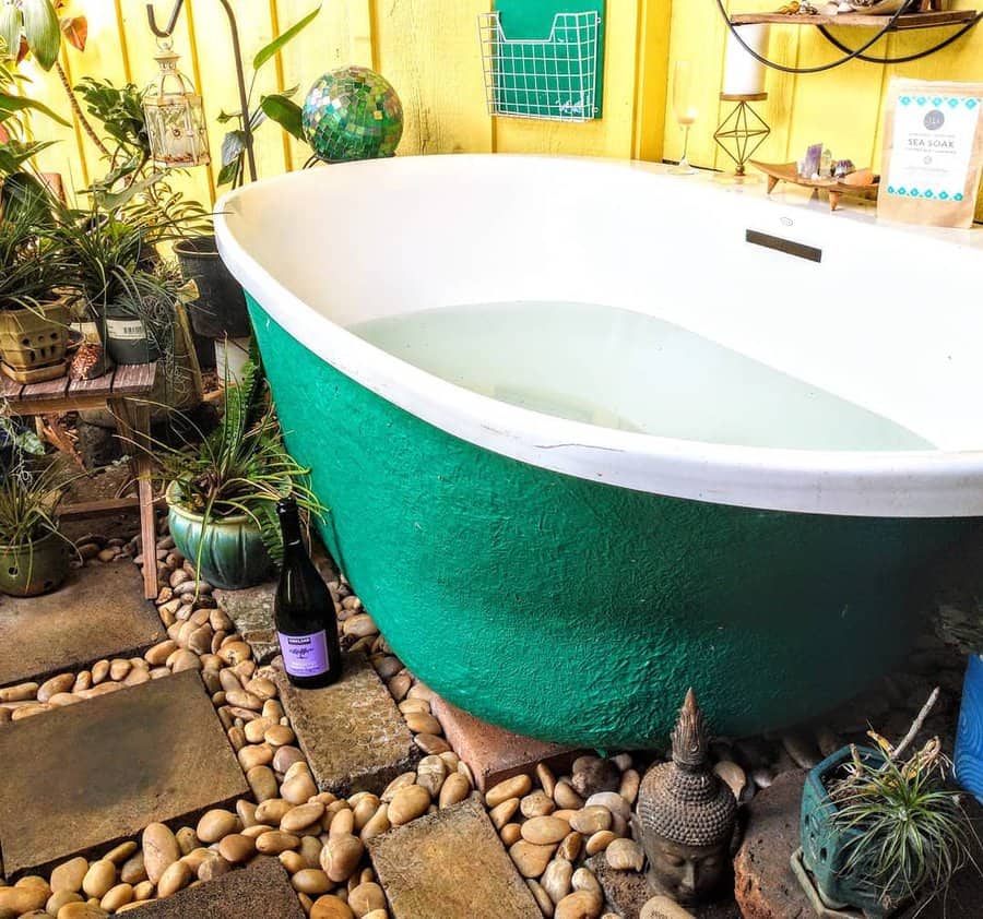 repurposed outdoor bath tub