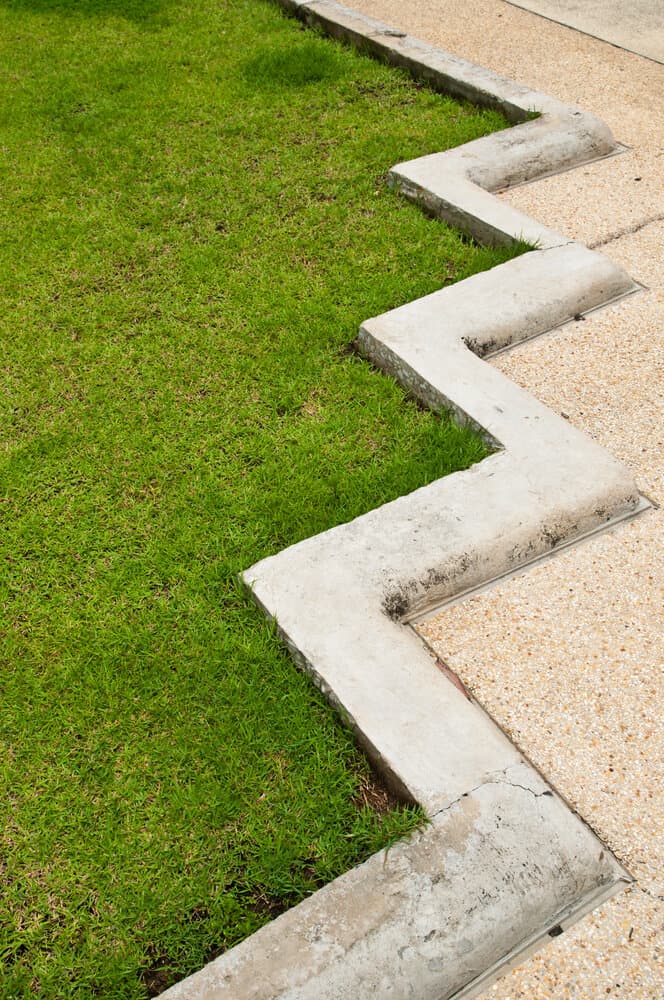 freeform cast concrete lawn edging