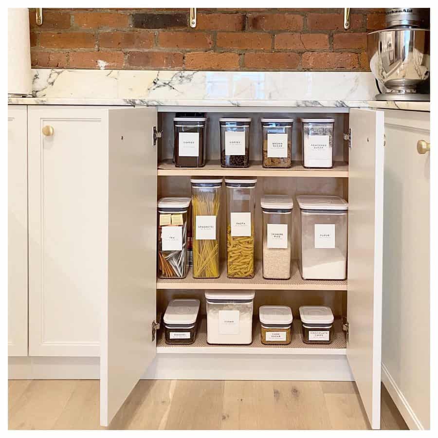 Pantry organizers with labels