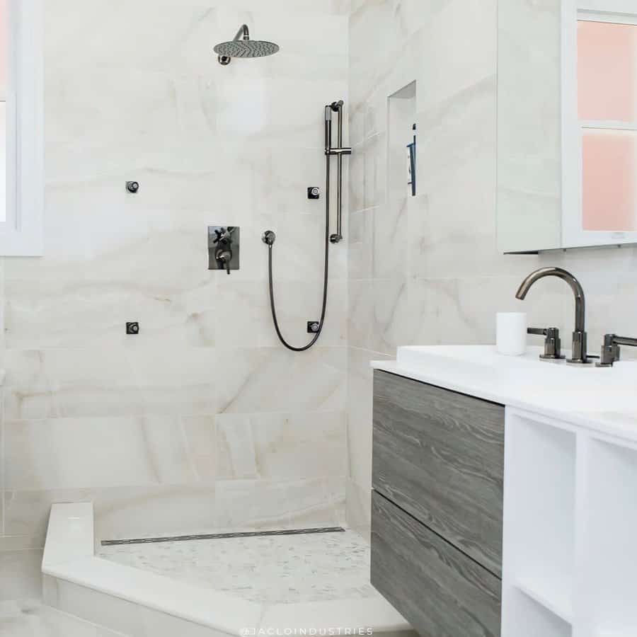 marble bathroom shower 