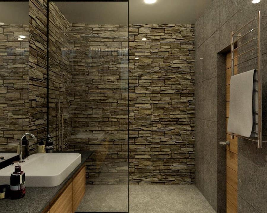 Rustic stone brick tiles