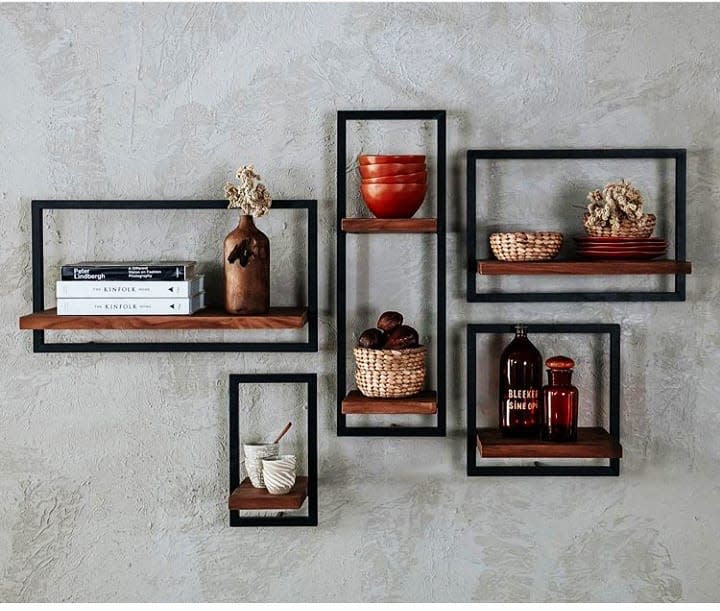 Metal-framed Wall Shelves 