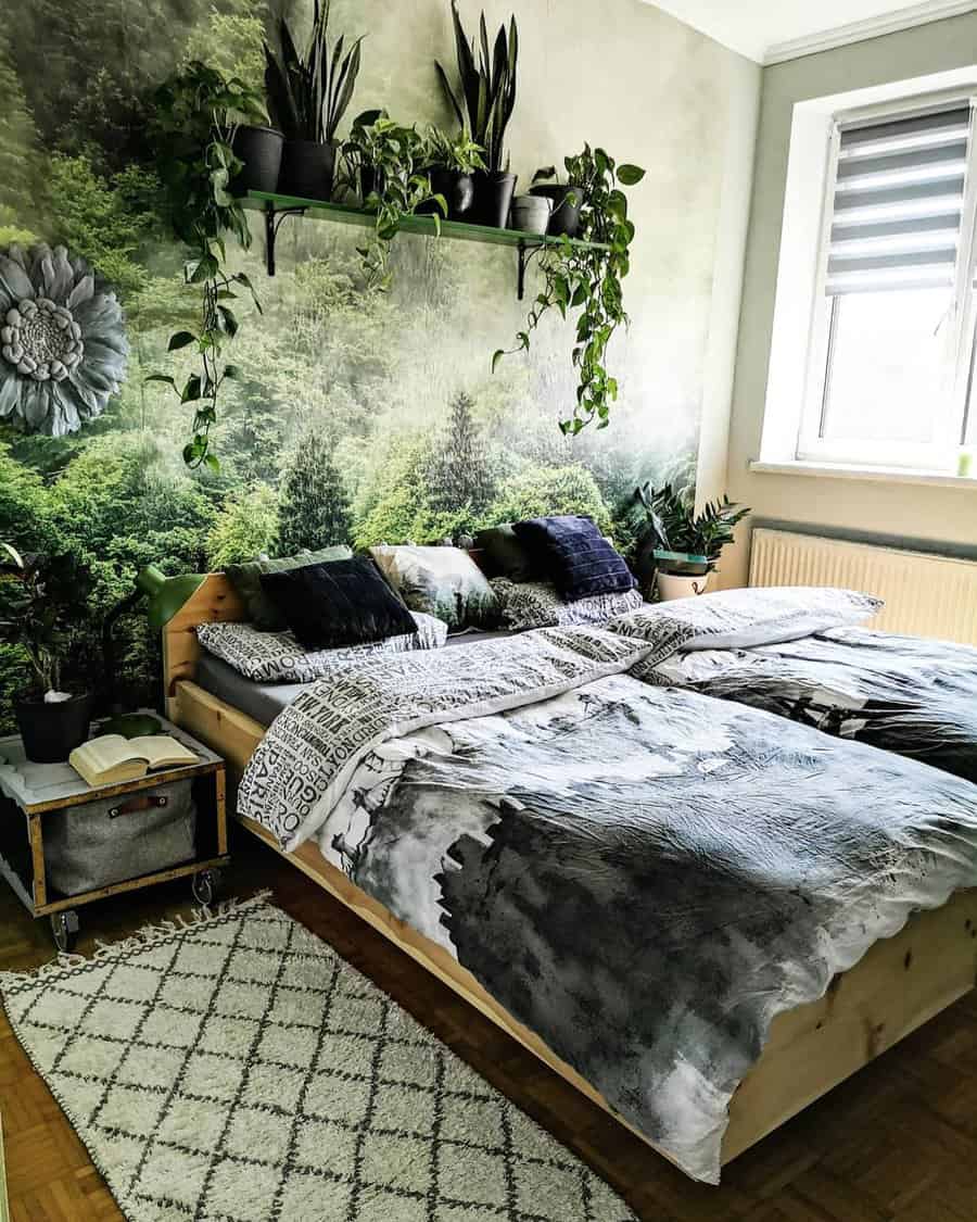 bedroom with plants