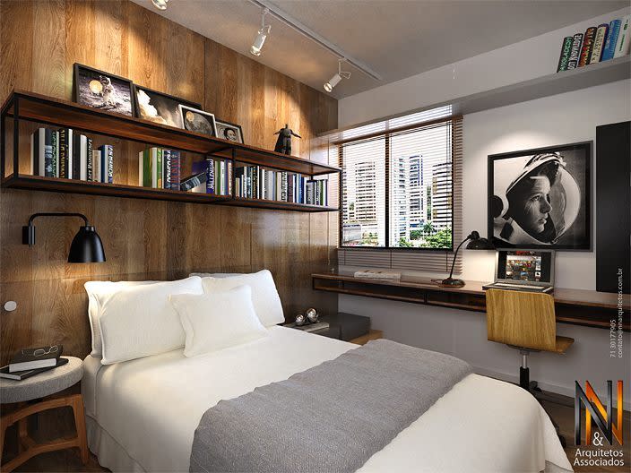 Small modern apartment bedroom