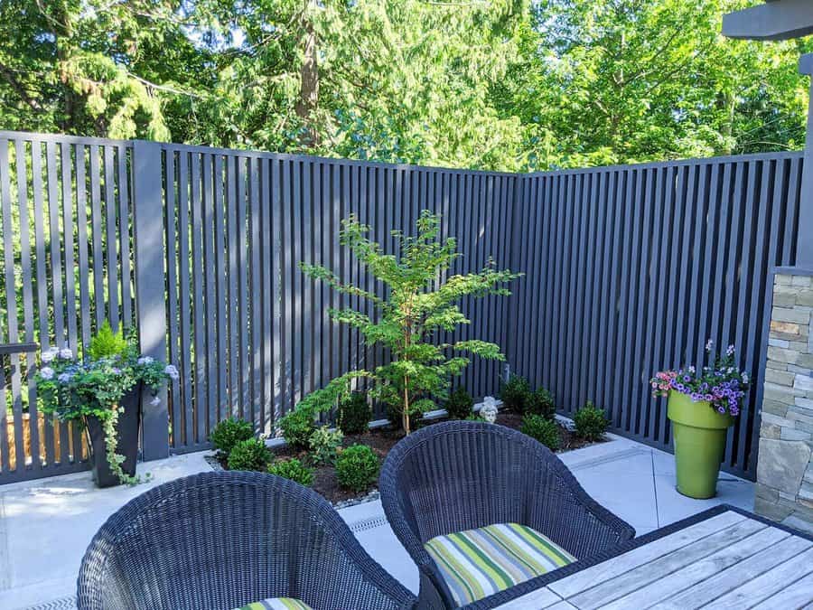 Narrow timber privacy wall