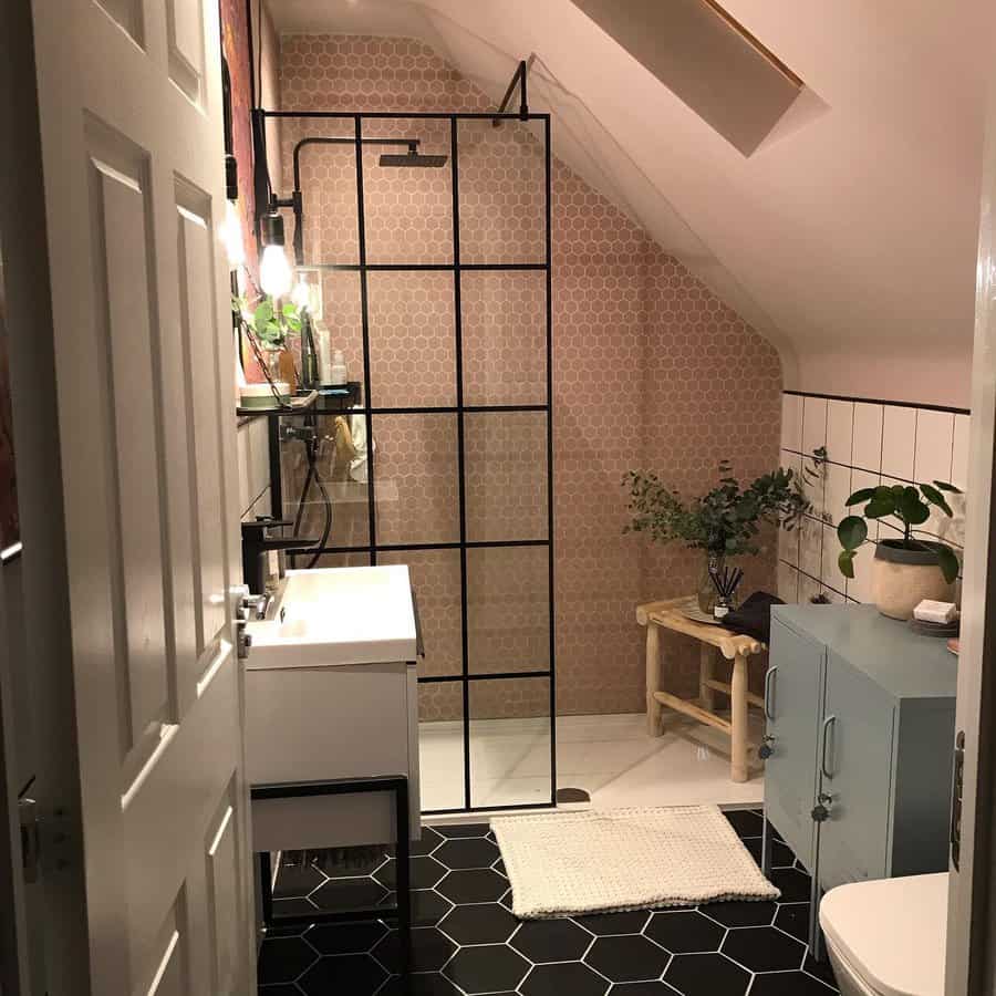 Space saving walk in shower