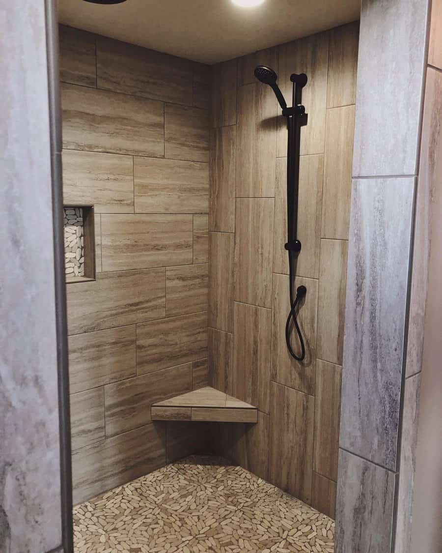 Space saving walk in shower