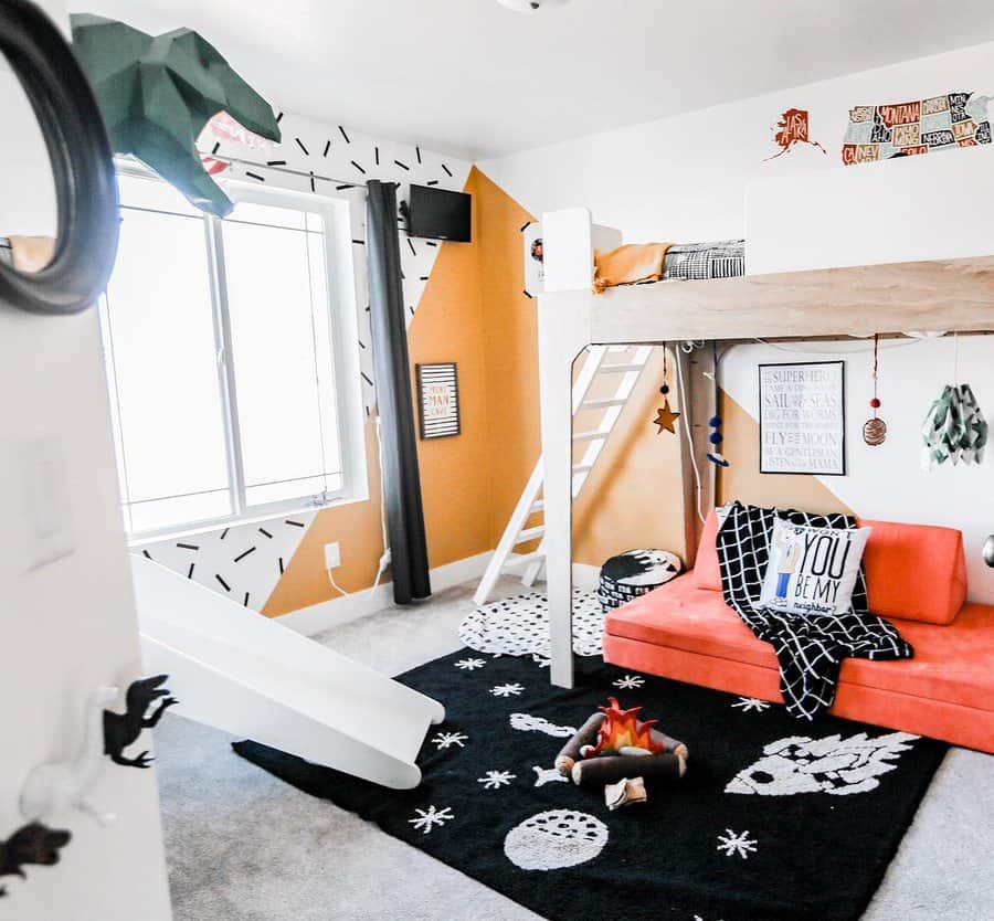 Loft bed with couch