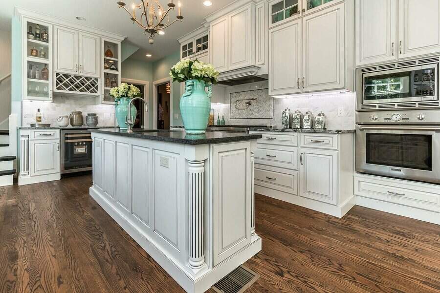 Waterfall kitchen island