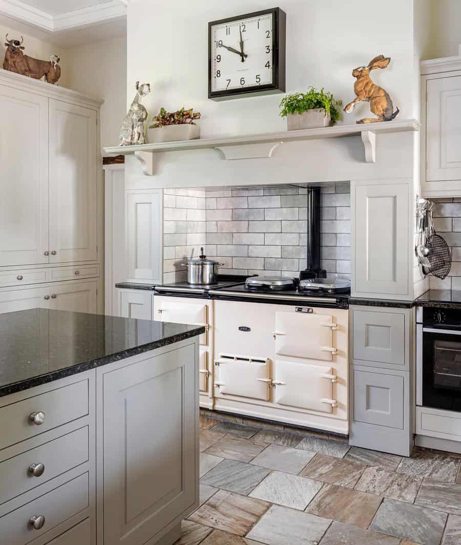 Farmhouse kitchen with stamped tiles 