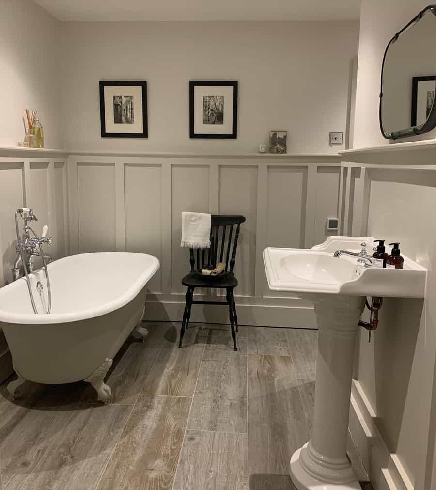Elegant bathroom with freestanding tub and sink