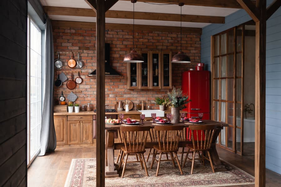 Cabin style rustic kitchen