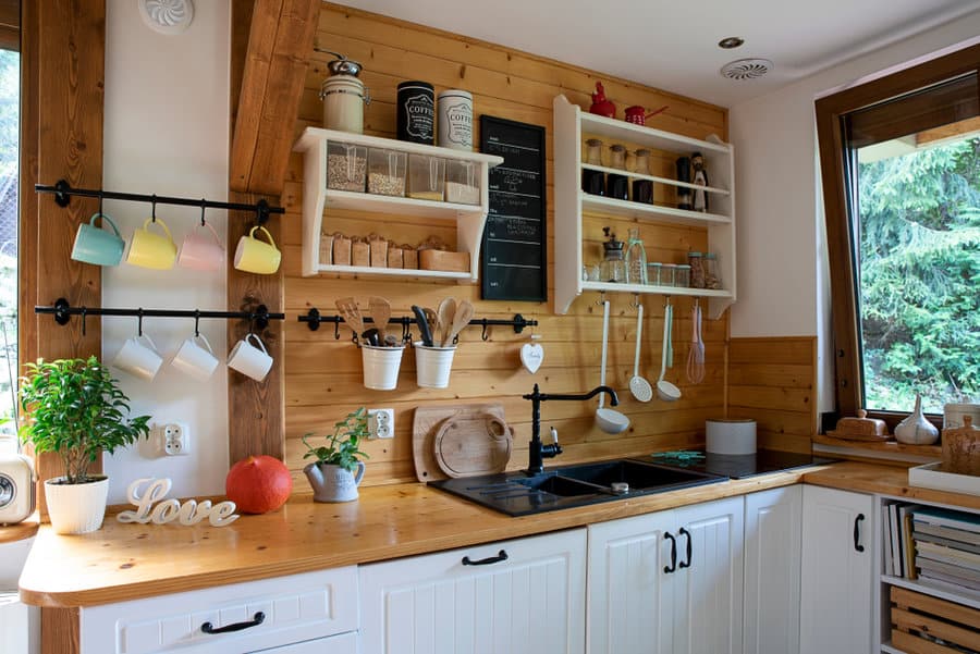 Cabin style rustic kitchen