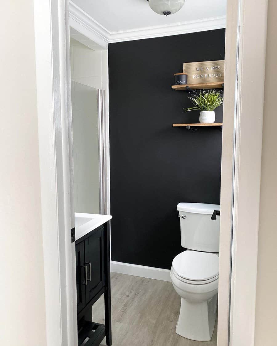 Basement Bathroom With Letterboard