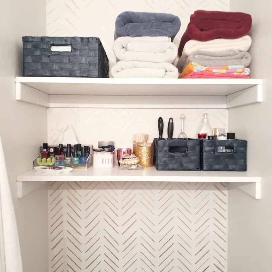 DIY small linen closet in bathroom